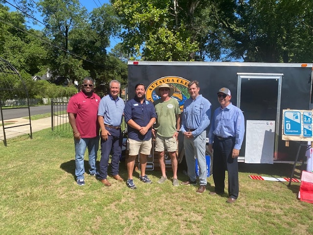 Volunteers Gathered At The Autauga Creek Mile Marker Handoff